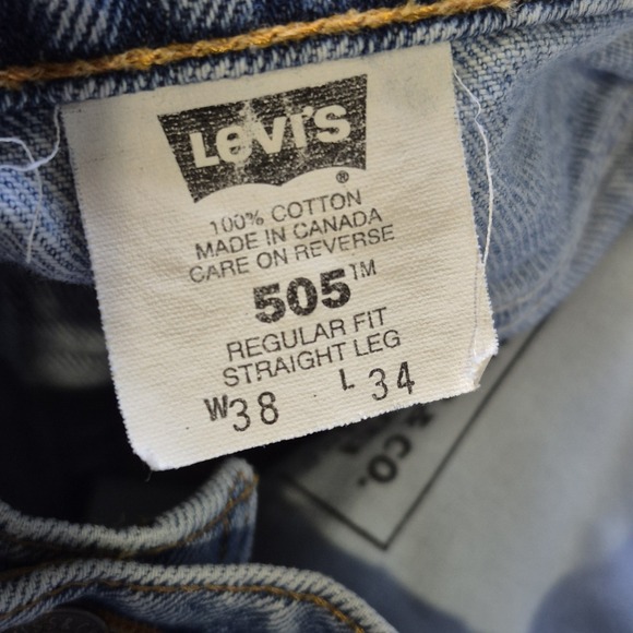 Vtg Levis 505 Jeans Mens 38x34 Straight Regular 100% Cotton Y2K 90s Classic - Picture 6 of 11